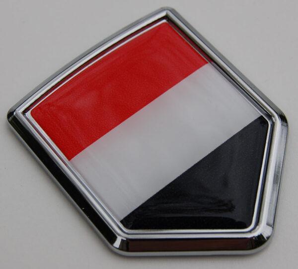 Yemen Chrome Domed Flag Crest Emblem Decal Sticker
