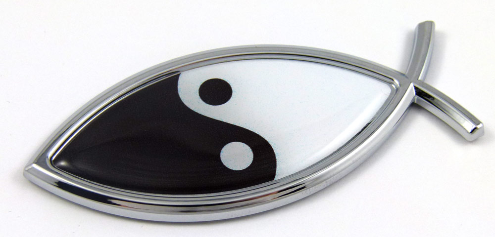 Yin Yang Jesus Fish 3D Adhesive Car Emblem