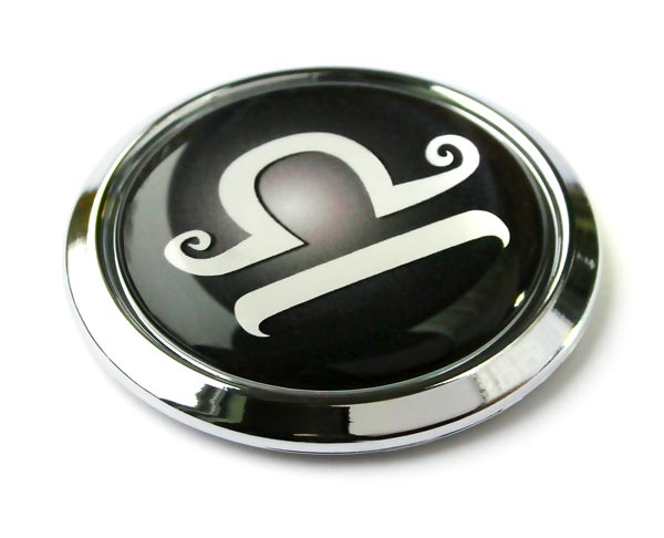 Zodiac Libra 3D Adhesive Chrome Auto Emblem
