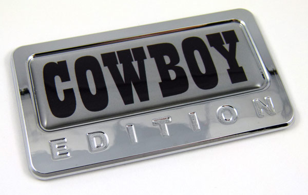 cowboy special edition adhesive chrome emblem