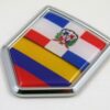 dominican colombia shield split chrome auto car badge