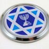 israel round new chrome car badge