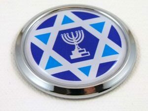 israel round new chrome car badge