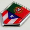 portugal puerto shield split chrome car badge