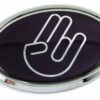 shocker oval 3D adhesive chrome car emblem