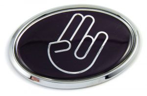 shocker oval 3D adhesive chrome car emblem