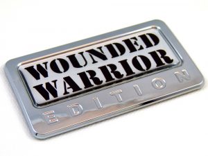 wounded warrior edition chrome auto car badge